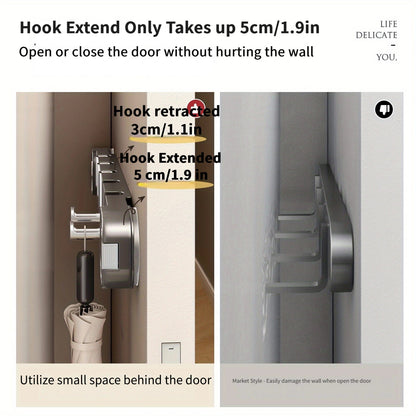 Simple Install 5 Hook Wall Mount Storage Rack