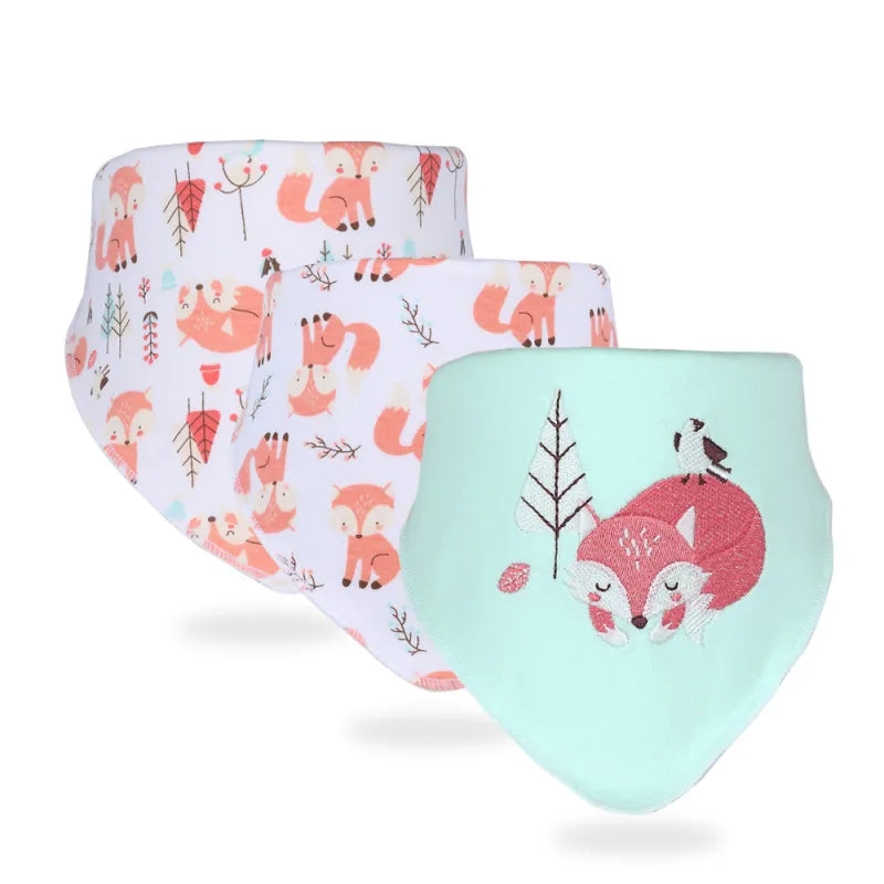 Adorable Baby Drool Bib Set Soft Cotton Cloths