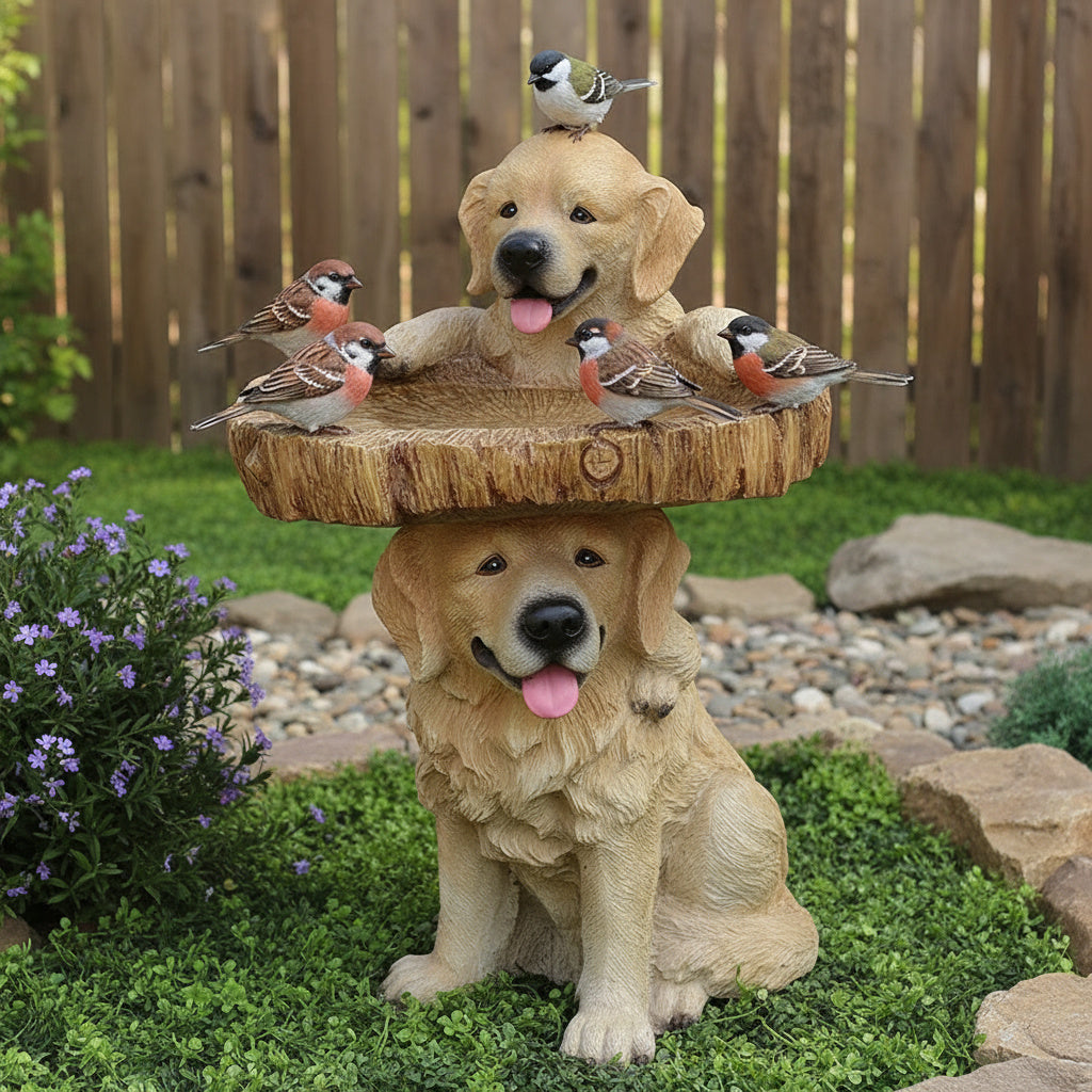 Adorable Dog Garden Stone Statue