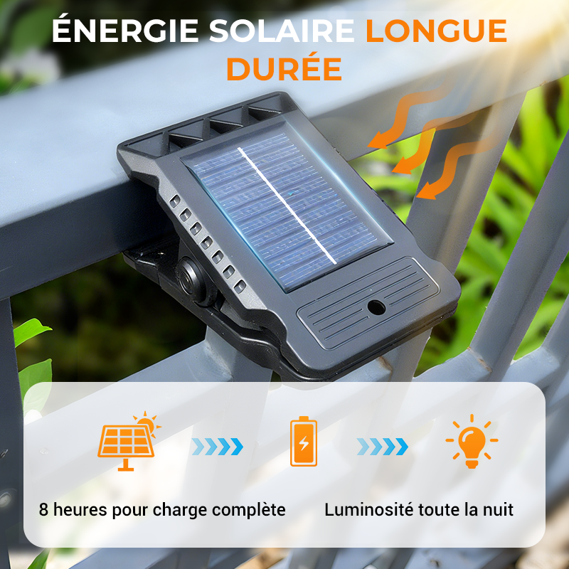 Bright Solar Powered Clamp Light