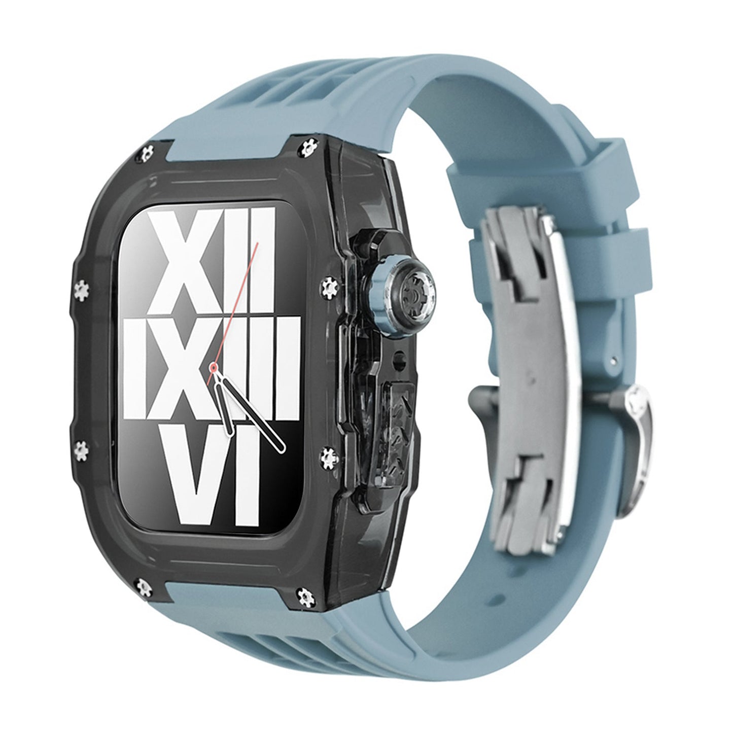Black Rubber Strap Kit For Apple Watch