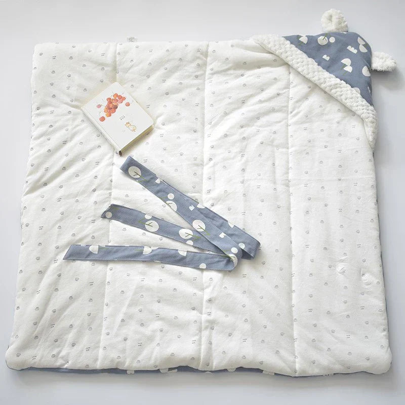 Cozy Infant Sleeper Blanket with Hood and Plush Inside