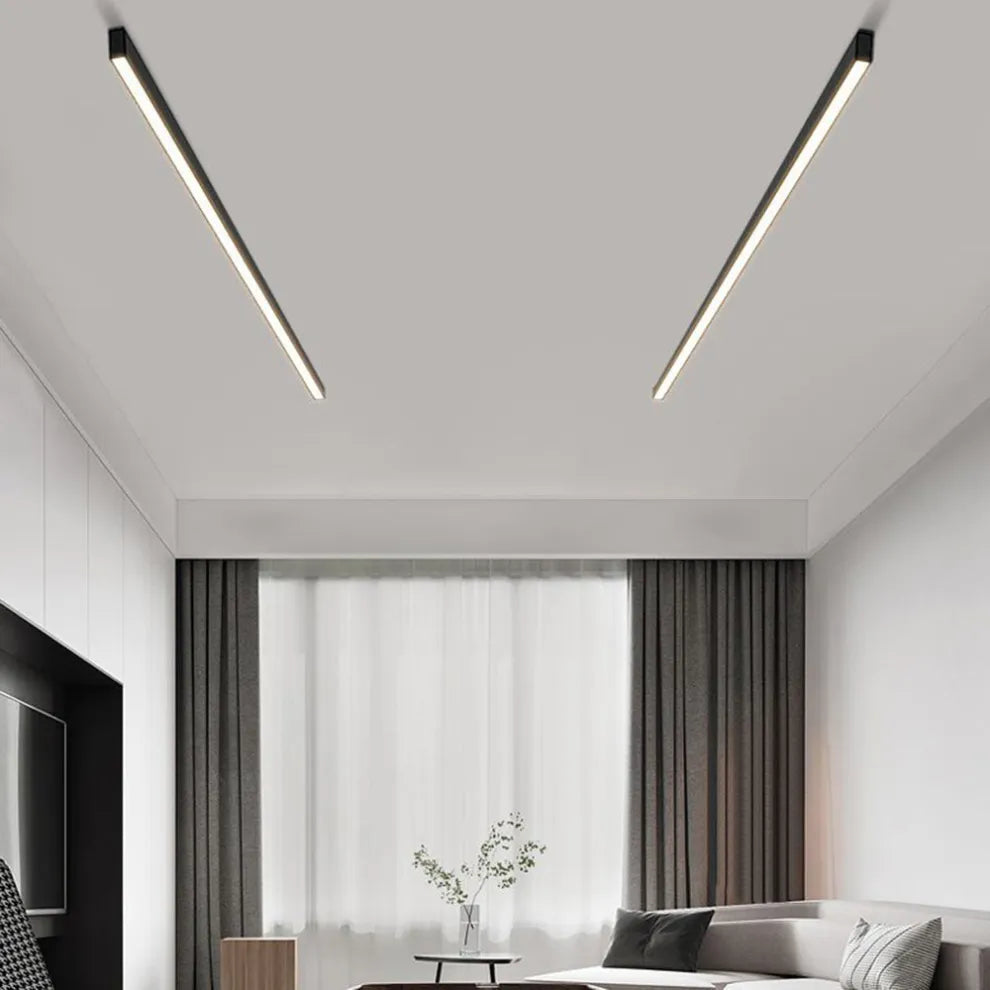 Slim Black Modern Linear Ceiling Lamp