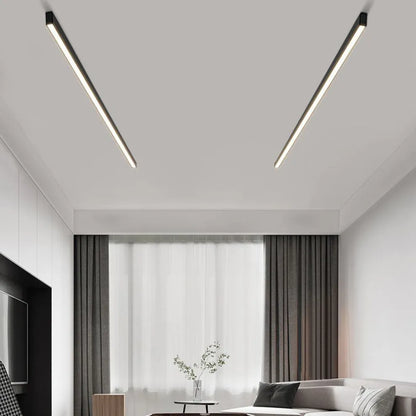 Slim Black Modern Linear Ceiling Lamp