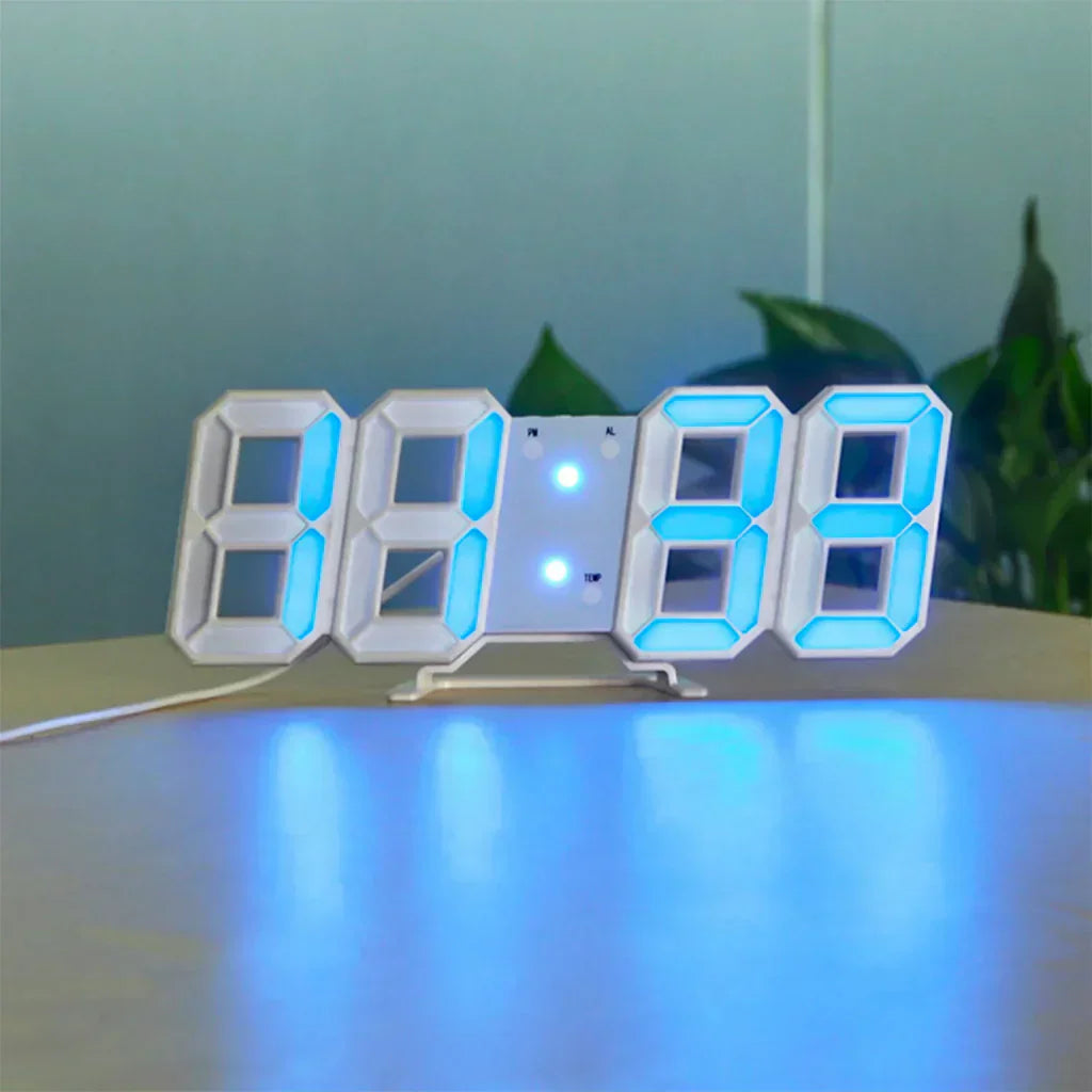 Contemporary Slim LED Digital Wall Clock with Adjustable Light