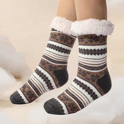 Cozy Plush Cashmere Slipper Socks for Home