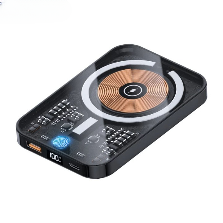 Clear Compact Portable Wireless Charging Bank