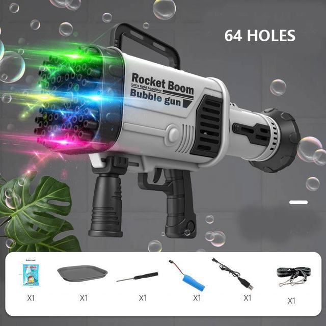 Colorful LED Bubble Gun Toy