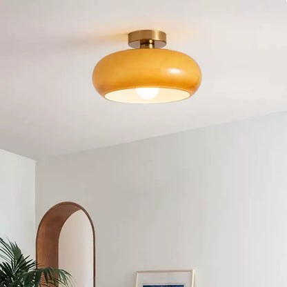 Soft Glow Pendant Lamp with Warm Amber Shade