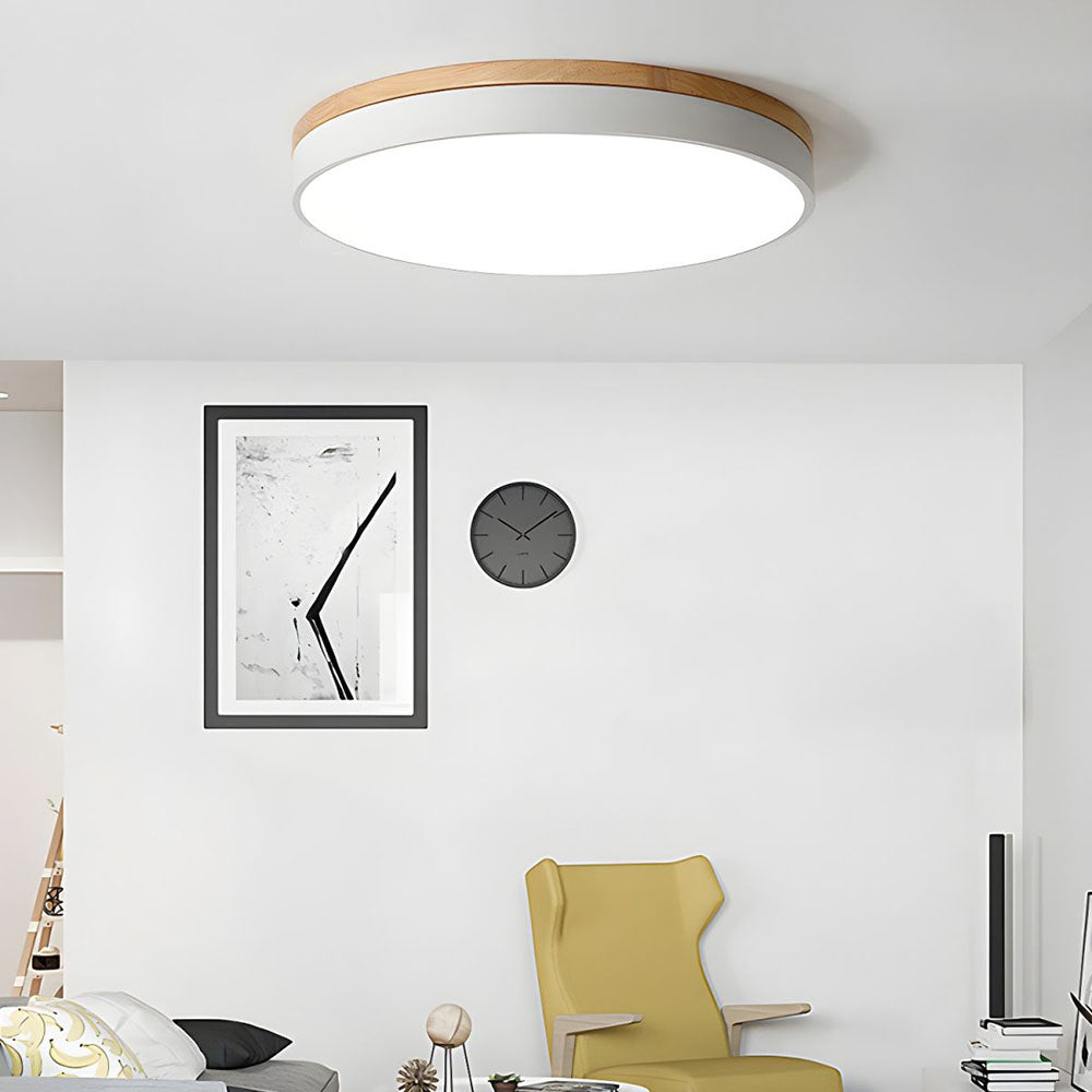 Natural Oak Round Ceiling Light Fixtures