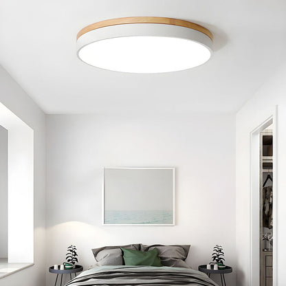 Natural Oak Round Ceiling Light Fixtures