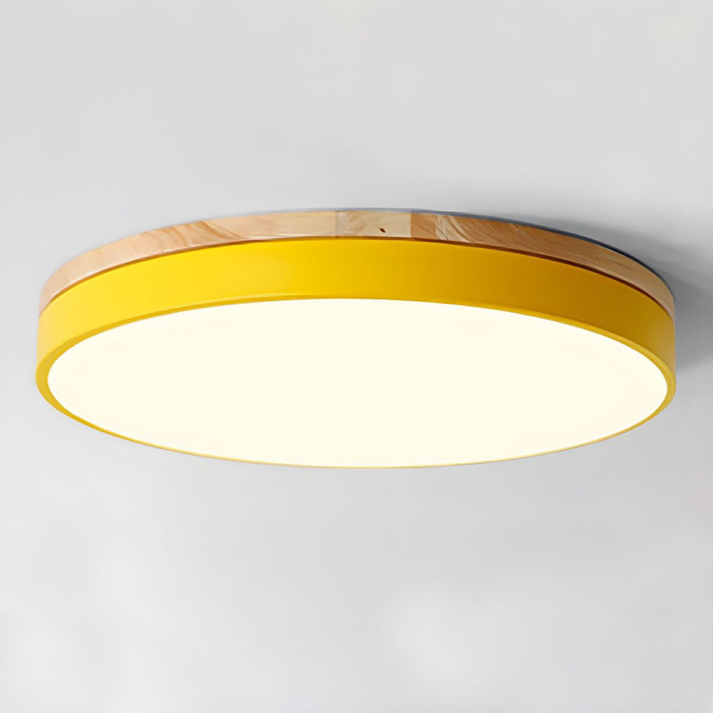 Natural Oak Round Ceiling Light Fixtures - Luxicro