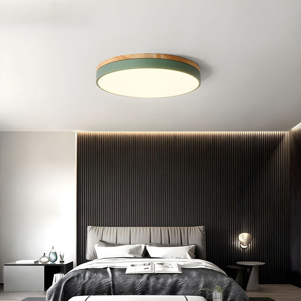 Natural Oak Round Ceiling Light Fixtures