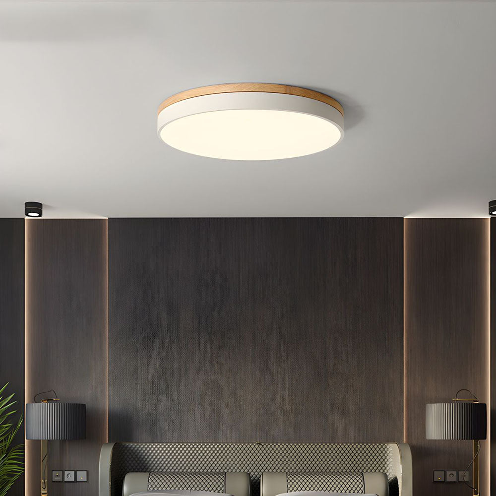Natural Oak Round Ceiling Light Fixtures