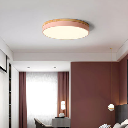 Natural Oak Round Ceiling Light Fixtures