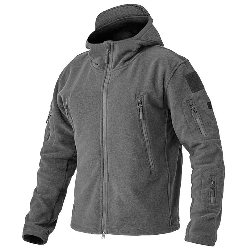 Waterproof Mens Fleece Coat - Warm Hooded Outdoor Jacket