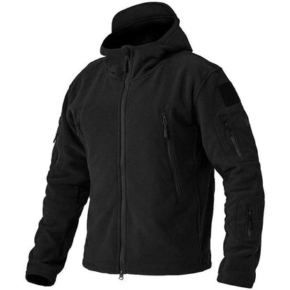Waterproof Mens Fleece Coat - Warm Hooded Outdoor Jacket - Luxicro