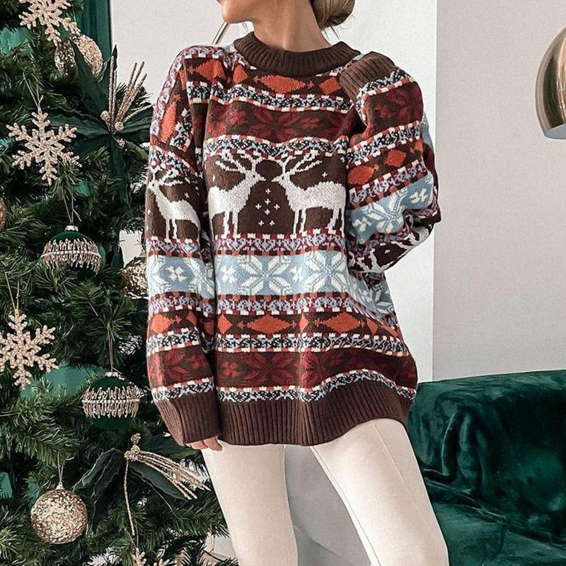 Soft Oversized Women's Knit Sweater - Luxicro