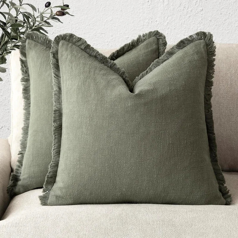 Soft Cotton Pillow Covers - Stylish 18x18 Inch Machine Washable - Luxicro