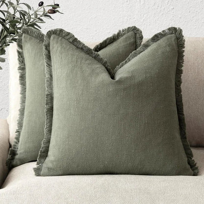 Soft Cotton Pillow Covers - Stylish 18x18 Inch Machine Washable - Luxicro