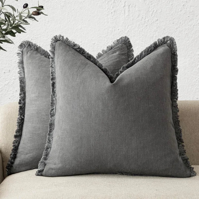 Soft Cotton Pillow Covers - Stylish 18x18 Inch Machine Washable