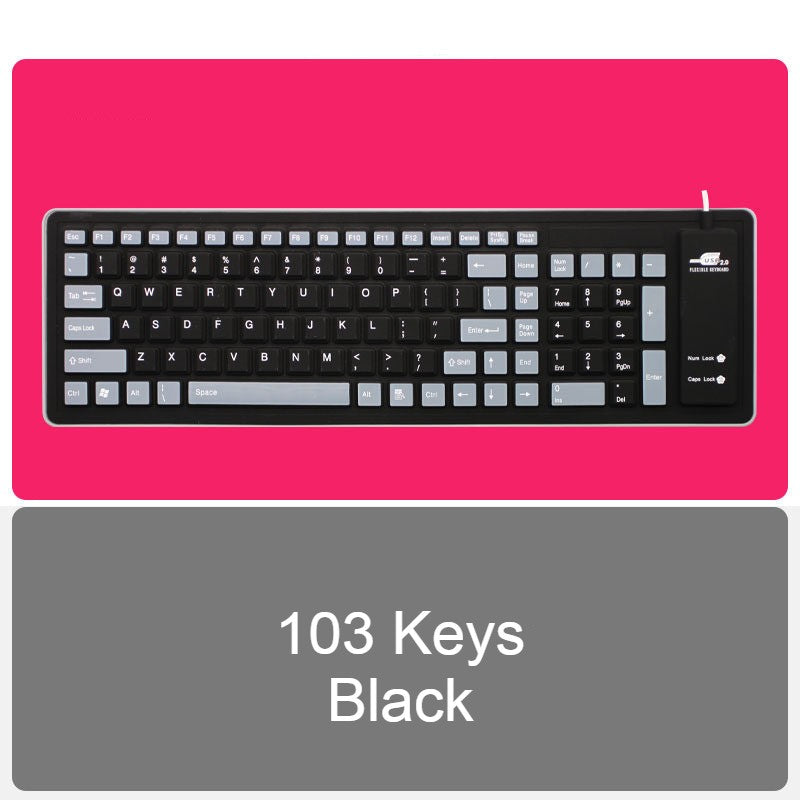 Compact Quiet Foldable USB Keyboard - Luxicro