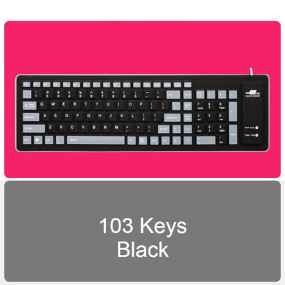 Compact Quiet Foldable USB Keyboard - Luxicro