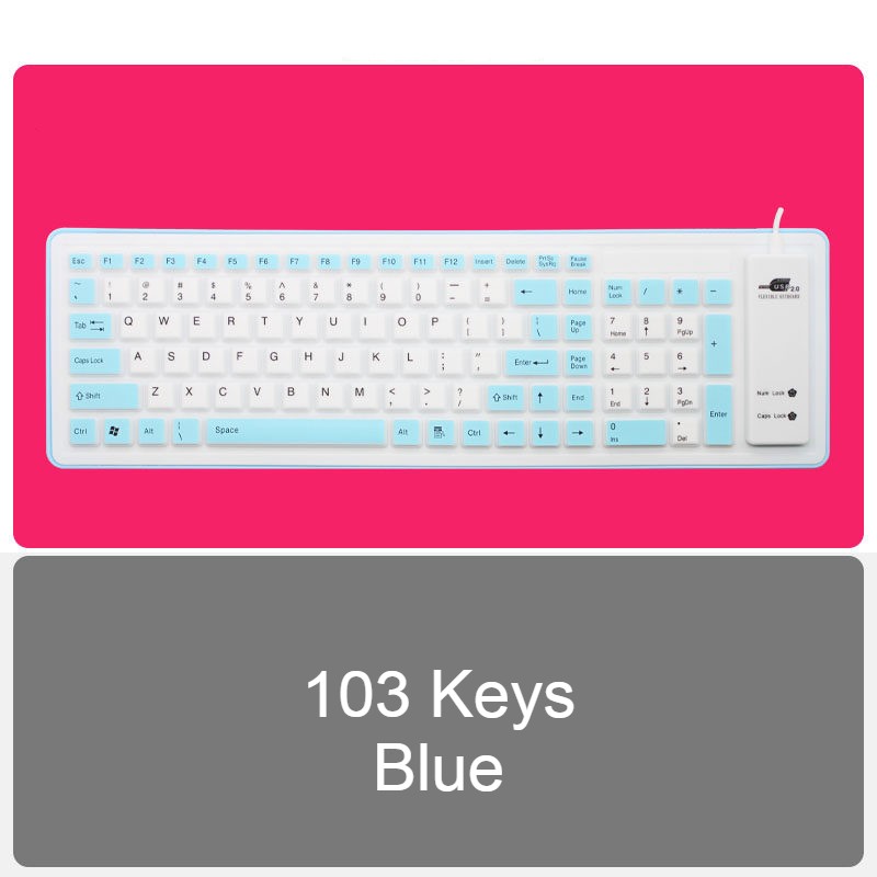 Portable Slim USB Keyboard with Quiet Water Resistant Keys