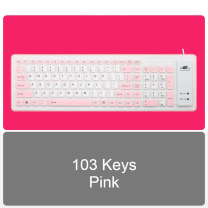 Portable Slim USB Keyboard with Quiet Water Resistant Keys