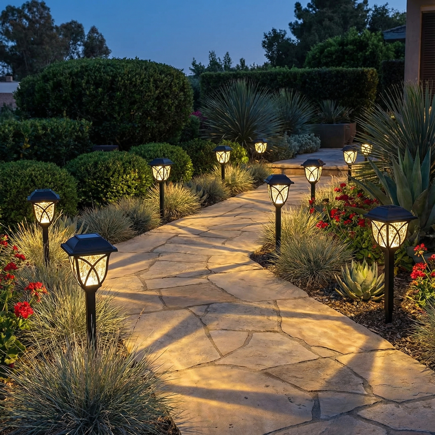 2 Pack Outdoor Solar LED Pathway Lights