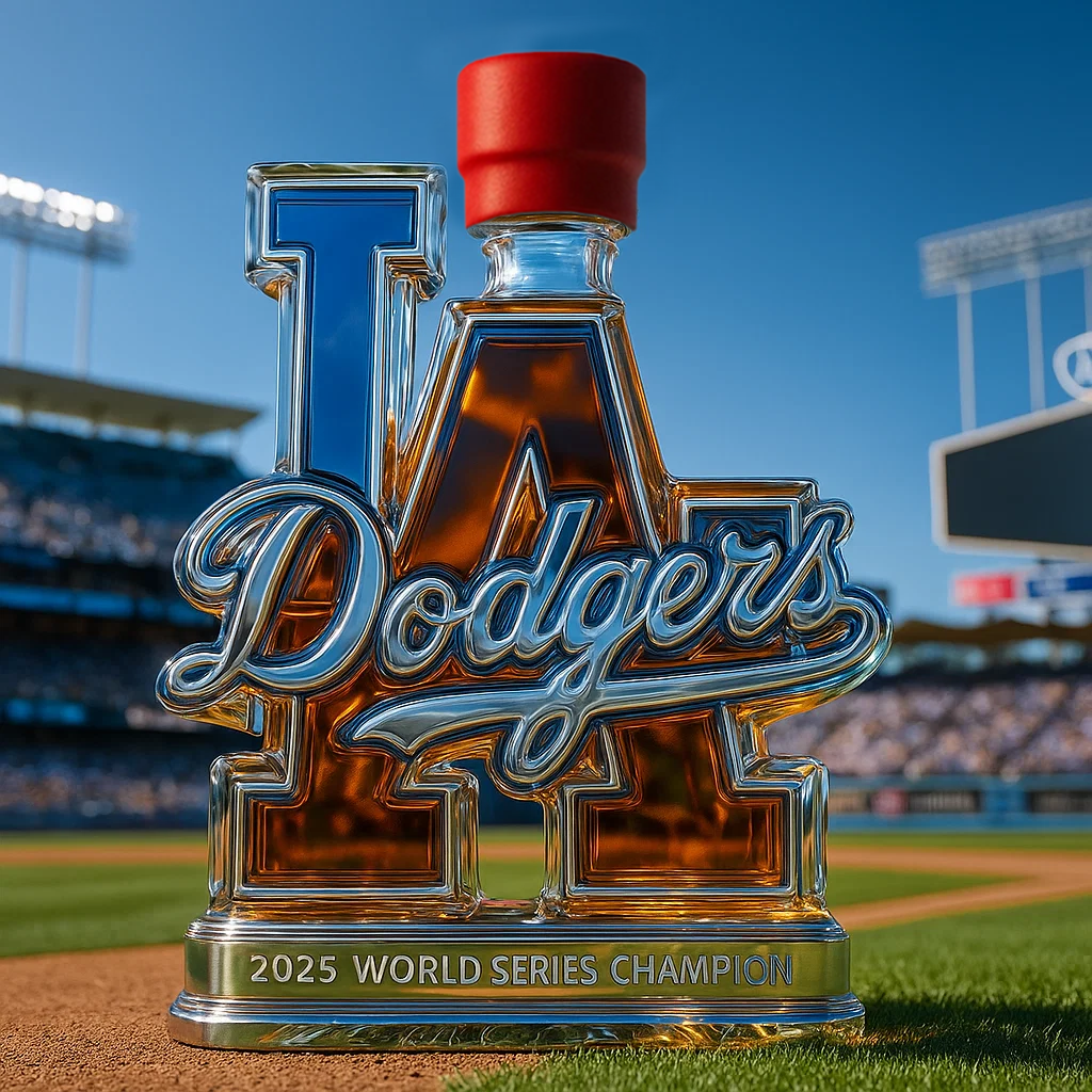 LA Dodgers 2025 World Series Champs Liquor Bottle