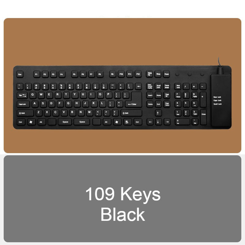 Portable Slim USB Keyboard with Quiet Water Resistant Keys