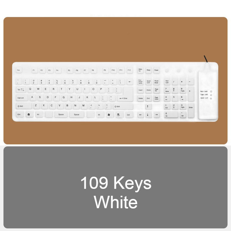 Portable Slim USB Keyboard with Quiet Water Resistant Keys