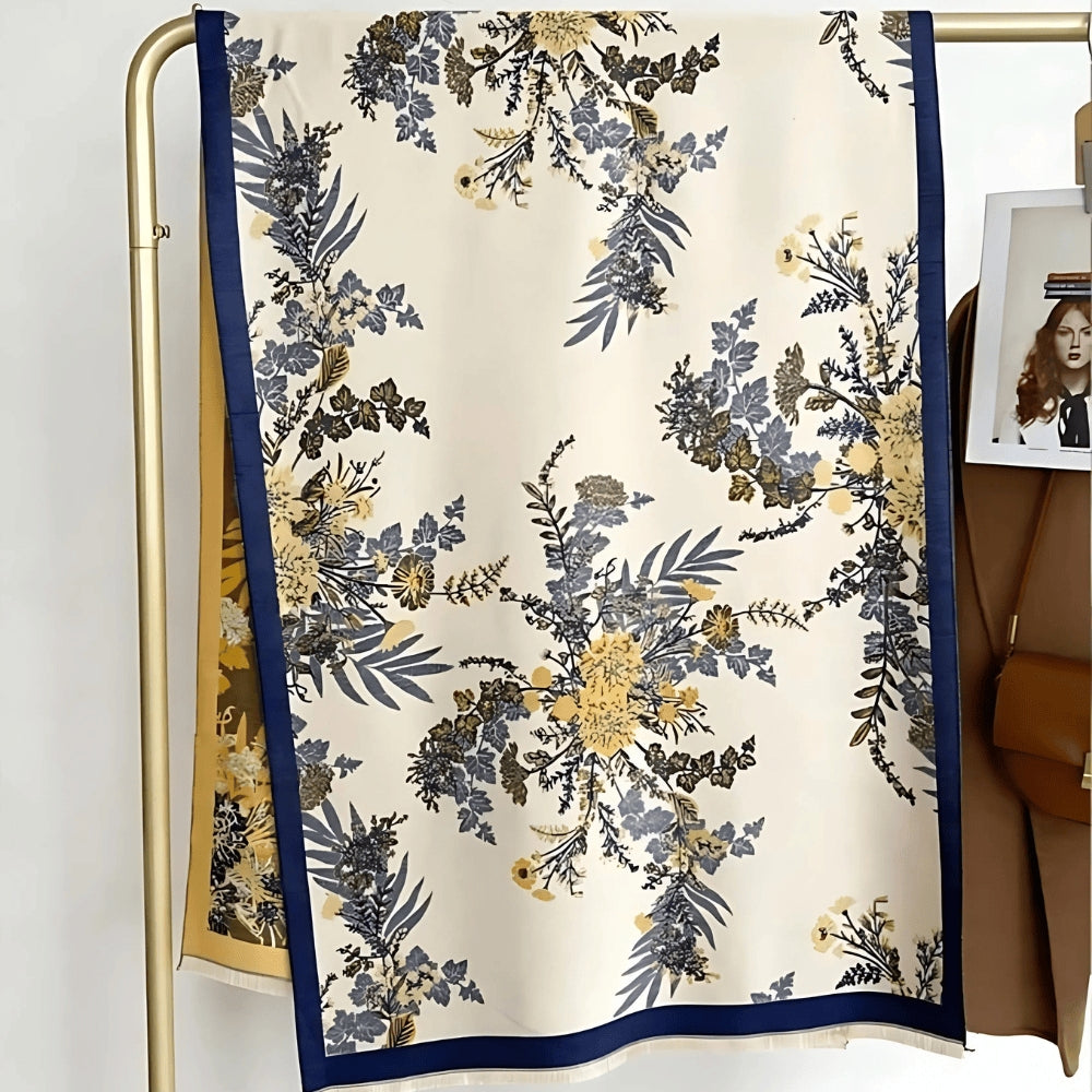 Beautiful Floral Reversible Silk Scarf