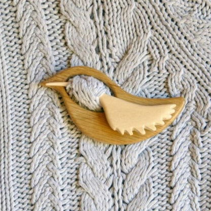 Adorable Wood Animal Brooch Pin