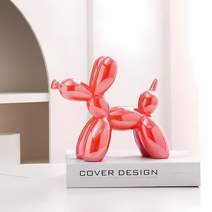 Vibrant Clay Puppy Statue Ornament