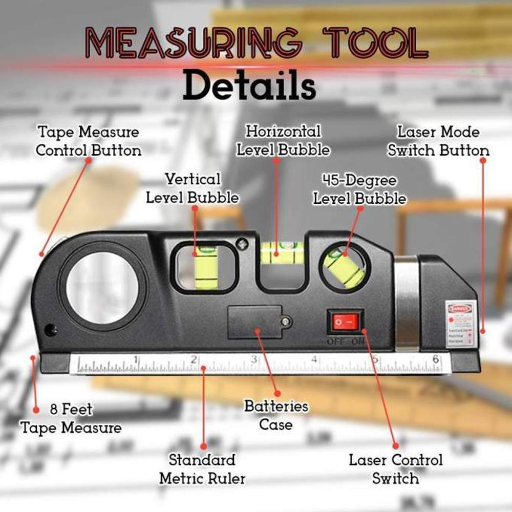 Precise 4-in-1 Laser Level Measurement Tool Set