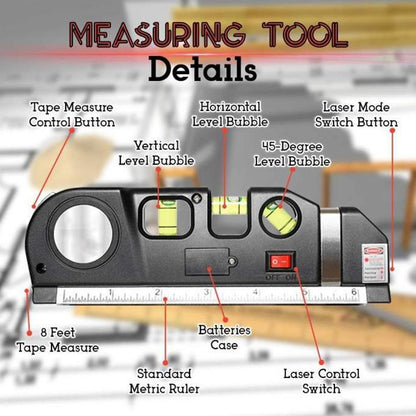 Precise 4-in-1 Laser Level Measurement Tool Set