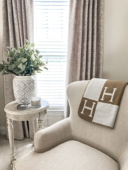 Soft Plush Wool Cashmere Throw Blanket