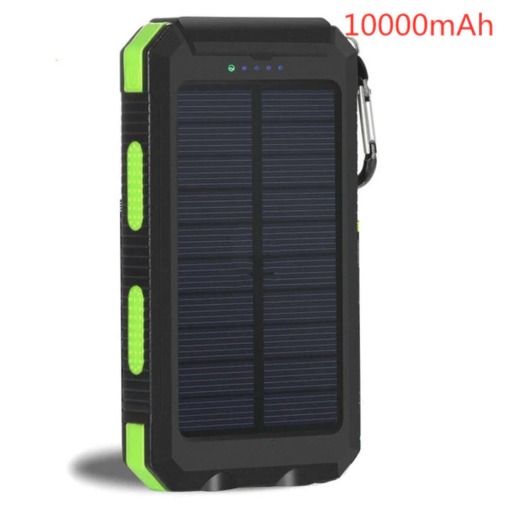 Slim Waterproof Portable Solar Charger with LED Flashlight