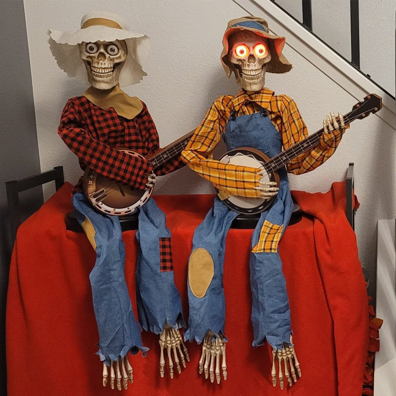 Fun Musical Skeleton Decor Statue