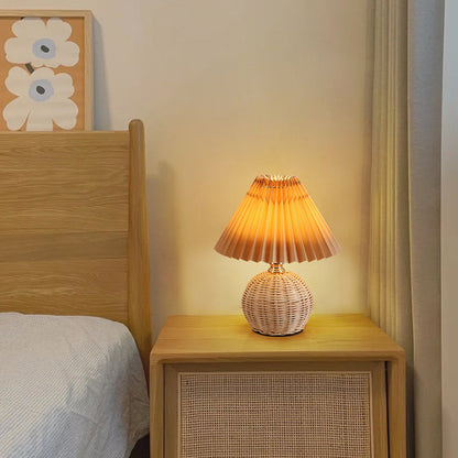 Warm Textile Shade Modern LED Table Lamp