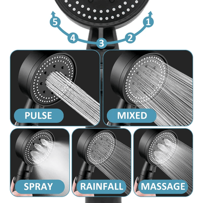 Advanced 5 Mode Shower Head with Control Button