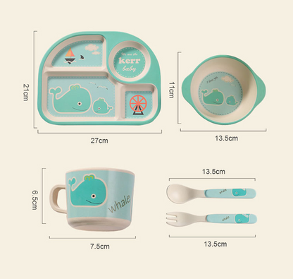 Adorable Baby Feeding Set - Plate, Bowl & Spoon