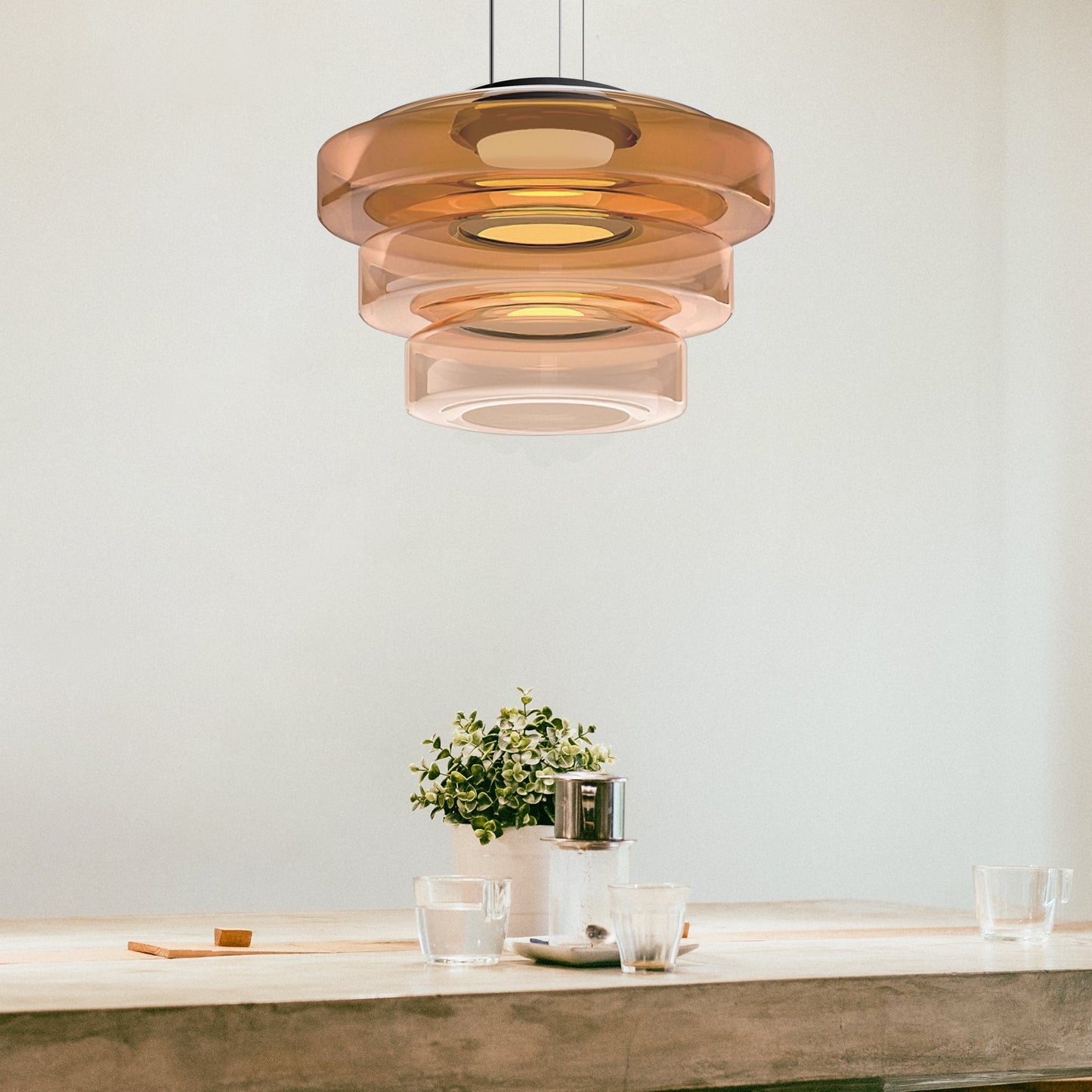 Sleek Glass Pendant Light in Vintage Design