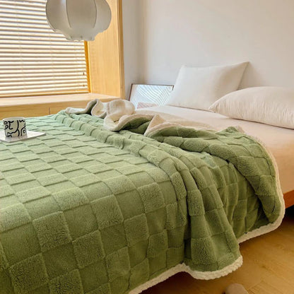 Soft Checkerboard Throw Blanket