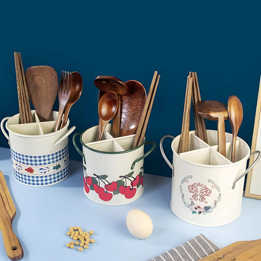 Decorative Kitchen Basket with Organizing Lid - Luxicro