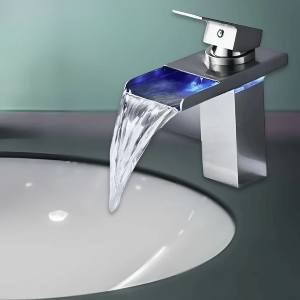 Contemporary LED Cascade Kitchen Faucet