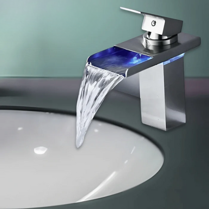 Contemporary LED Cascade Kitchen Faucet