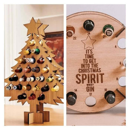 Wooden Christmas Countdown Calendar for Beer and Wine